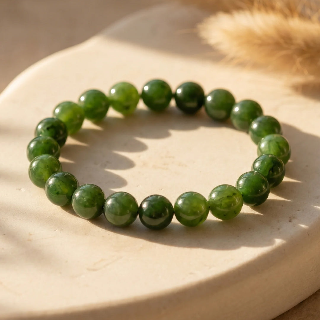 “Dhara” Bracelet in Nephrite Jade