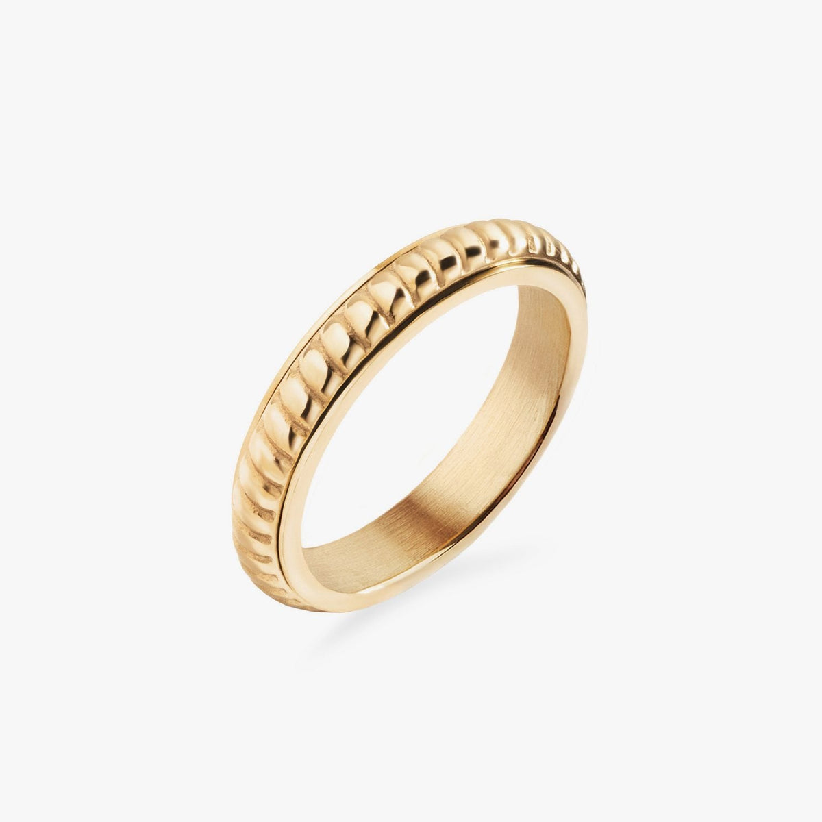 bague plissée tournante en or
