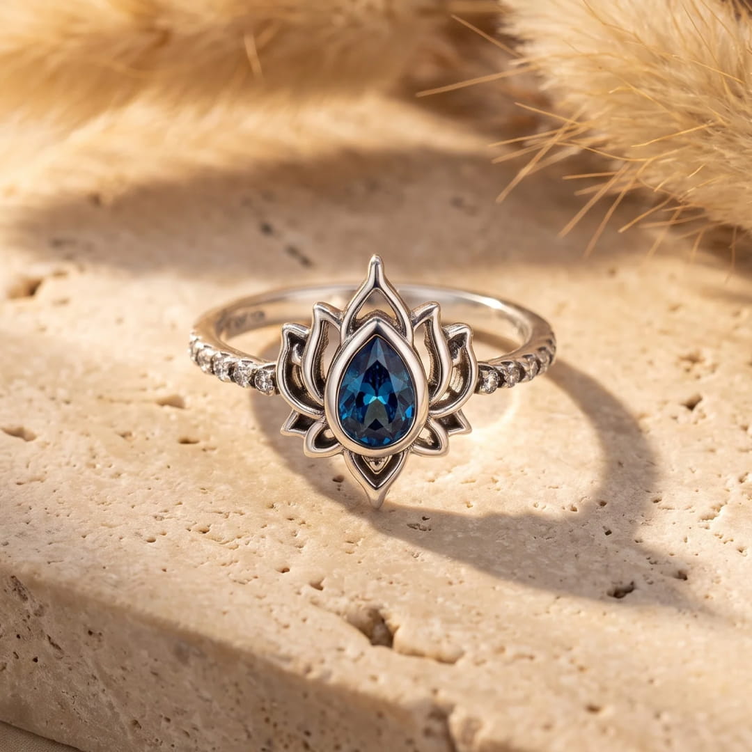 Bague ajustable "Éveil du Lotus"