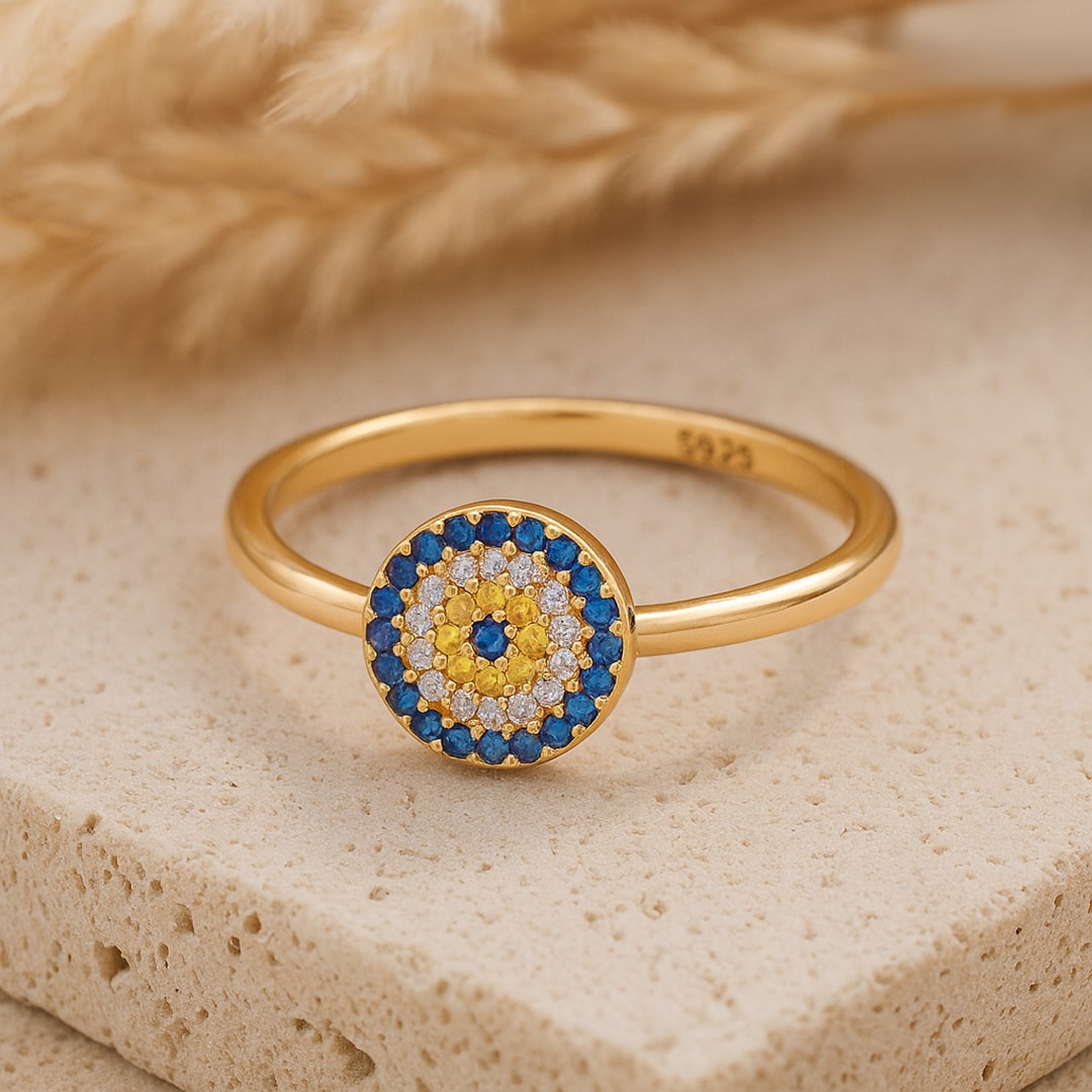 Ring mit Blauem-Auge-Muster – Traditionelles Schutzsymbol