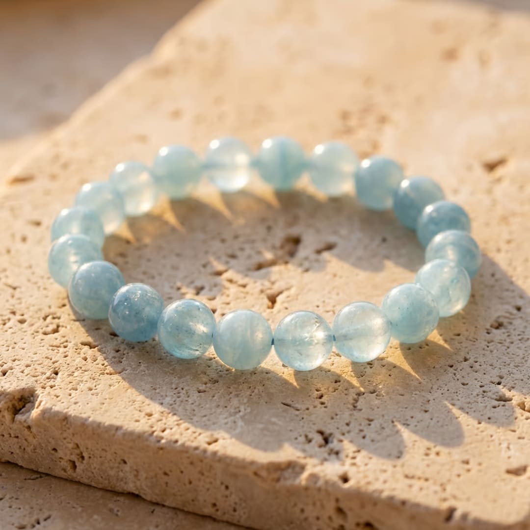 "Bonheur" Armband in Aquamarin