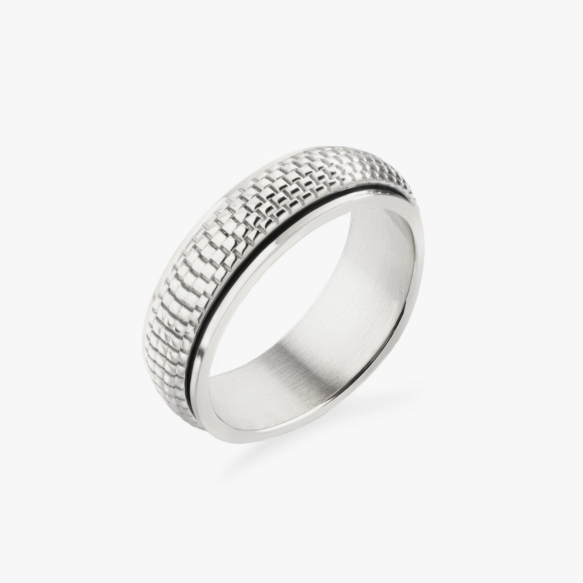 silver spinning woven ring