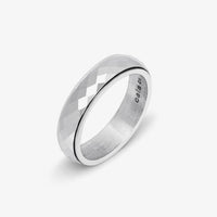 silver minimal pattern anxiety ring 2