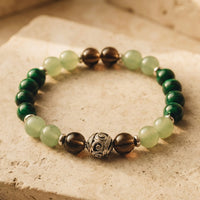 Armband „Chance & Protection“ aus Aventurin, Malachit und Rauchquarz 4