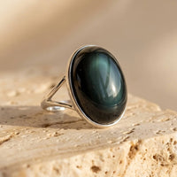 Adjustable Ring "Awakening of the Soul" in Celestial Eye Obsidian 1
