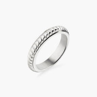 bague plissée tournante en argent 1
