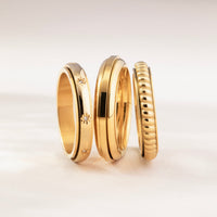 bague plissée tournante en or 4