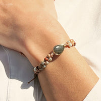 "Audacity" Braided Bracelet in Jasper & Labradorite 4