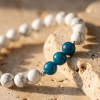 "Motivation" Armband aus Apatit & Howlith 3