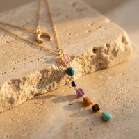 Double collier "Cascade des 7 chakras" 3