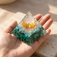 Orgonite "Lotus of Harmony" in Rose Quartz, Turquoise & Malachite 2