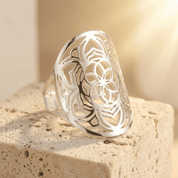 Verstellbarer Ring „Mandala-Blüte“ 3