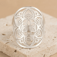Verstellbarer Ring „Mandala-Blüte“ 5