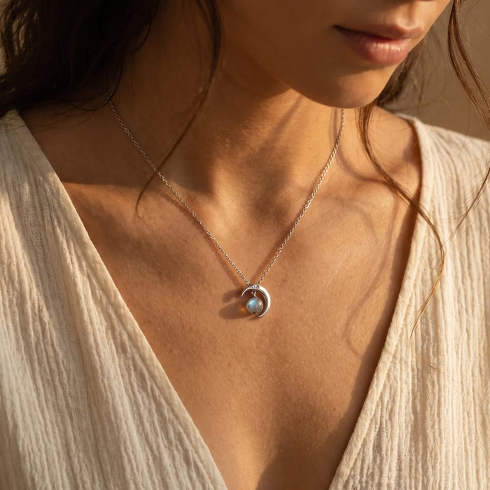 "Enchanted Moon" Pendant in Labradorite