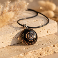 "Symbolic Protection" Orgonite Pendant in Black Obsidian 4