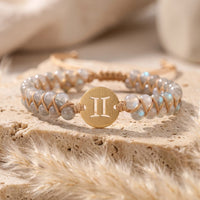 Bracelet tissé "12 Constellations" en pierres naturelles 11