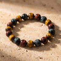 Armband "Multiple Eye" aus Tigerauge, Stierauge & Falkenauge 5