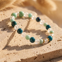 Armband „Lagoon Dream“ aus Amazonit, Apatit & gekracktem Bergkristall 5