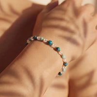 Armband „Lagoon Dream“ aus Amazonit, Apatit & gekracktem Bergkristall 2