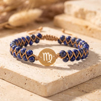 "12 Constellations" Braided Bracelet in Natural Stones 6
