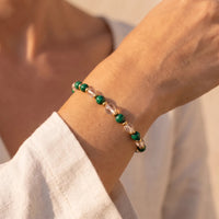 Bracelet "Nouveau Départ" en Malachite et Cristal de Roche 4