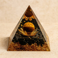 Orgonite "Cassiel" in Black Obsidian & Tiger's Eye 1