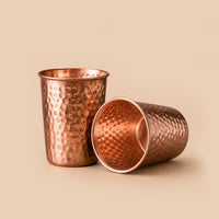 Artisan Hammered Copper Glass Set 1