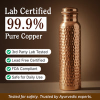 Certified Ayurveda Pure Copper Water Bottles - V2 Hand-Hammered Edition 2