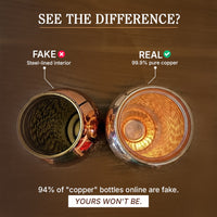 Certified Ayurveda Pure Copper Water Bottles - V2 Hand-Hammered Edition 3