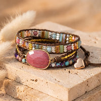 "Softness of the Heart" Rhodochrosite Wrap Bracelet 1