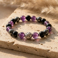 "Protective Bubble" Bracelet – Amethyst, Hematite & Obsidian 1