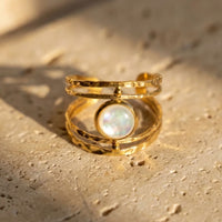 Verstellbarer Ring "Sanftheit des Perlmutt" 1