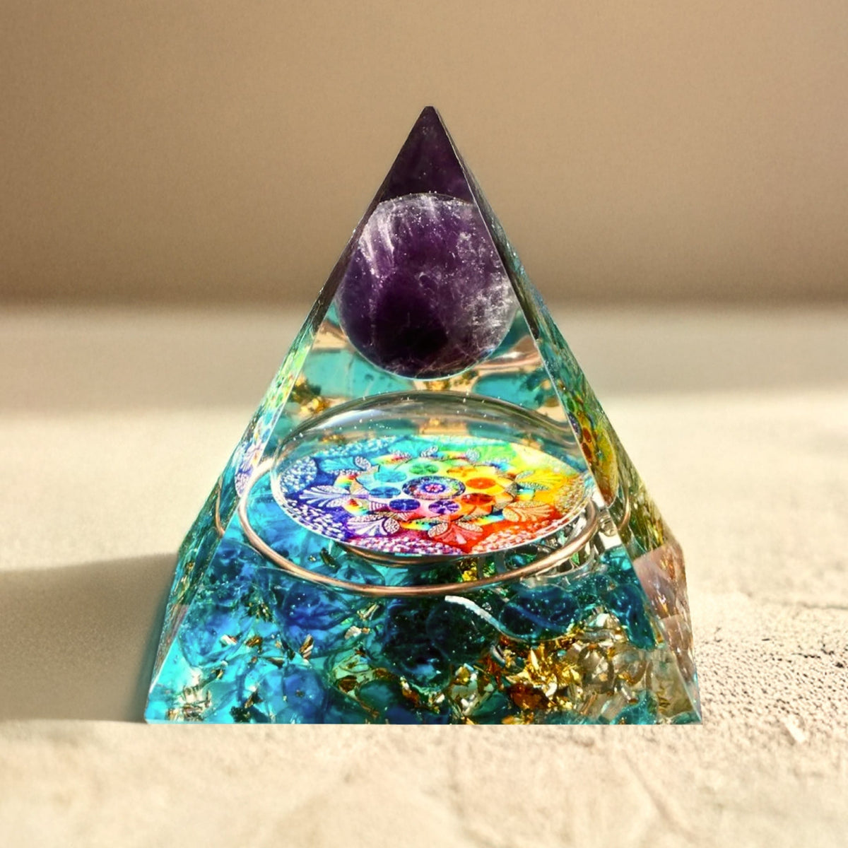 Orgonite "Refuge" in Amethyst & Blue Quartz