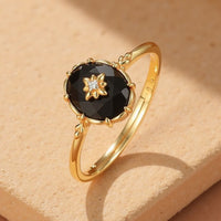 Bague Ajustable "Charme Nocturne" en Agate Noire 4