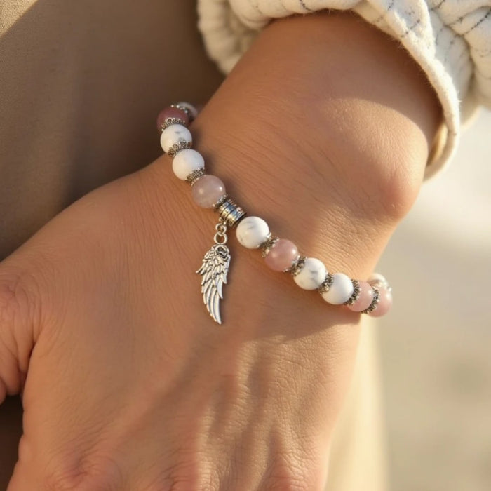 "Angel Wing" Bracelet in Natural Stones