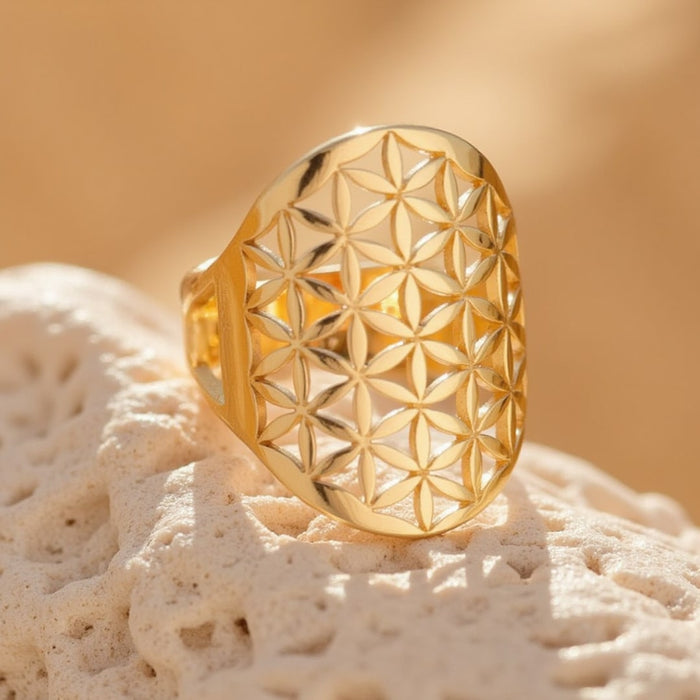 Adjustable "Flower of Life" Ring