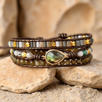 Bracelet enroulé labradorite « Protection symbolique » 1