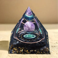 Orgonite signe astrologique en Améthyste et Obsidienne 12