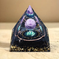 Orgonite signe astrologique en Améthyste et Obsidienne 10