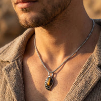 "Tribal Shield" Pendant in Tiger's Eye 2