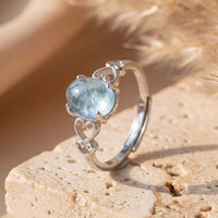 Verstellbarer Ring „Meereskristall“ in Aquamarin 1