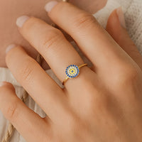 Bague à motif d'œil bleu – Symbole traditionnel de protection 2
