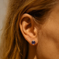 Amethyst- & silberfarbene Ohrstecker 2