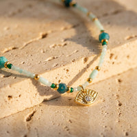"Protective Eye & Inner Serenity" Necklace in Amazonite & Apatite 4