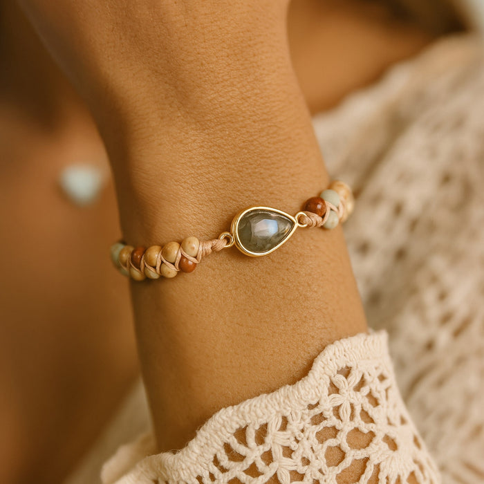 "Wisdom" Braided Bracelet in Jasper & Labradorite