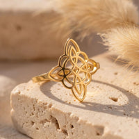 Bague Ajustable "Symbole de Protection" - Nœud de Sorcière 1