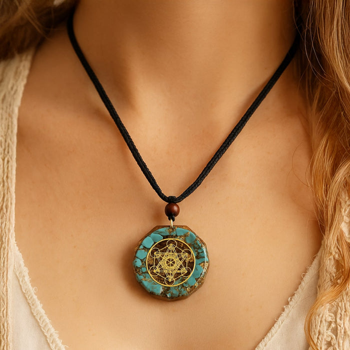 Metatron Orgone Pendant in Turquoise