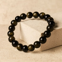 Bracelet "Halo de Lumière" en Obsidienne Dorée 3