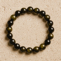 Bracelet "Halo de Lumière" en Obsidienne Dorée 1