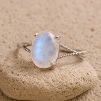 Bague Ajustable « Clarté de l'Âme » en Pierre de Lune 5